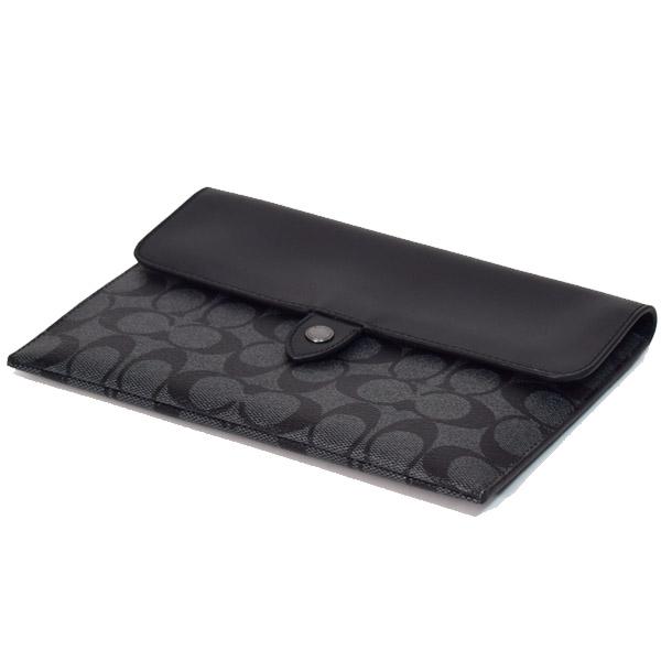 コーチ 小物 COACH コーティングキャンバス カーフレザー シグネチャー ミニ タブレット スリーブ iPad iPhone スマホ テック ケース チャコール coach2024
