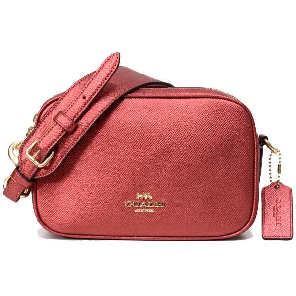 コーチ バッグ COACH メタリッククロスグレインレザー ジェス クロス