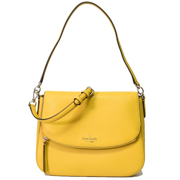 ケイトスペード バッグ katespade ぺブルレザー ジャクソン ミディアム フラップ 2WAY ショルダー ハンドバッグ ゴールデンヤロウ WKRU62