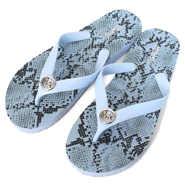 マイケルコース サンダル MICHAEL KORS ラバー スネーク パイソン プリント フリップ フロップ ビーチ サンダル ペールオーシャン 7 49S1MKFA1Q
