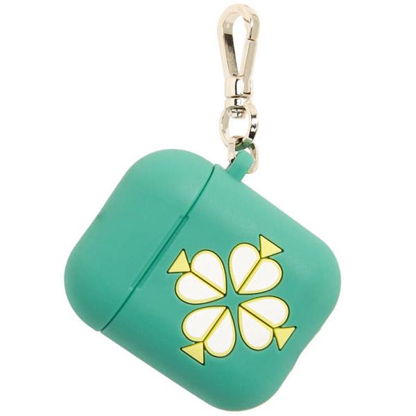 ケイトスペード airpods エアーポッズケース katespade シリコン スペード フラワー 花柄 フローラル クリップ ケース グリーンマルチ 8ARU6724