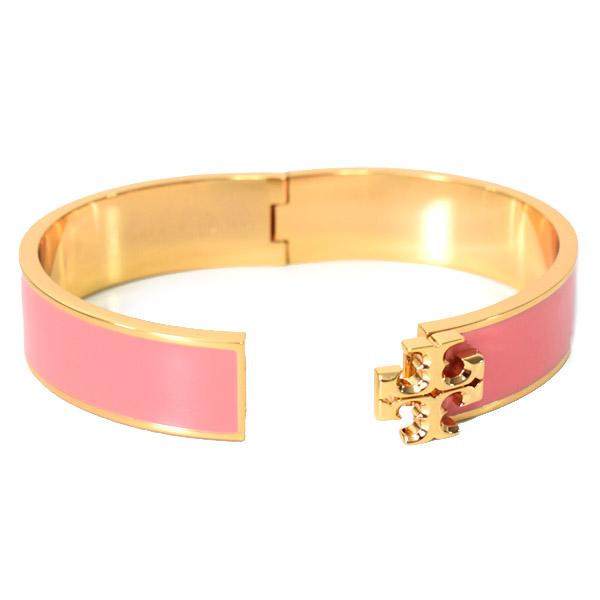 トリーバーチ ジュエリー TORY BURCH ゴールドプレーテッドブラス エナメル キラ ロゴ ブレスレット バングル トリーゴールド×ピンク M 78419_2