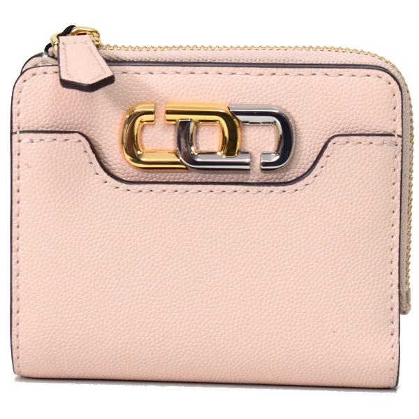 マークジェイコブス コンパクト財布 MARC JACOBS コーティングレザー ザ J リンク ミニ 二つ折り ジップ ウォレット コンパクト財布 アプリコットベージュ M0017024
