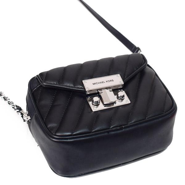 マイケルコース バッグ MICHAEL KORS レザー ローズ キルティング スモール トップ ハンドル クロスボディ 斜めがけ チェーン ショルダーバッグ ブラック 35F1SX0C5I_2