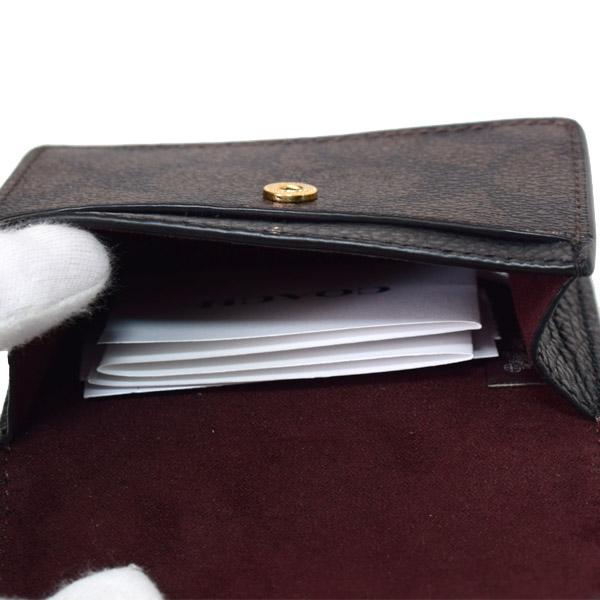 コーチ カードケース COACH コーティングキャンバス ぺブルレザー シグネチャー タミー カードケース カードポーチ 定期入れ 名刺入れ ケース ブラウン×ブラック C6889 コーチ カードケース COACH コーティングキャンバス ぺブルレザー