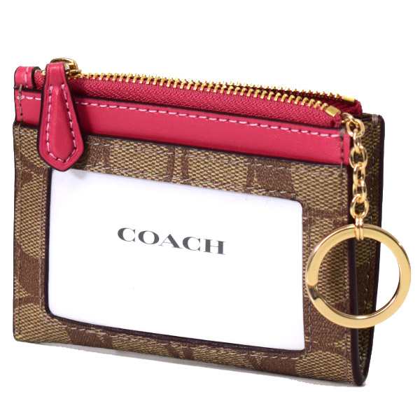 コーチ 小銭入れ COACH コーティングキャンバス スムースレザー 