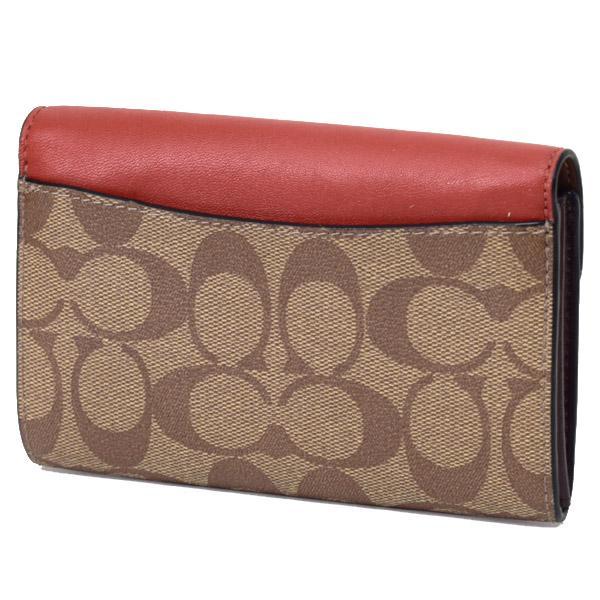 コーチ 財布 COACH コーティングキャンバス レザー シグネチャー クリオ ミディアム ウォレット 二つ折り財布 カーキマルチ C7374_1