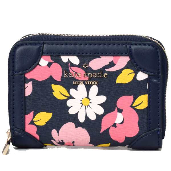 ケイトスペード 財布 katespade レザー トラベラー トリップ 花柄 プリント ロゴ スモール ジップ カードケース ウォレット コンパクト財の通販は