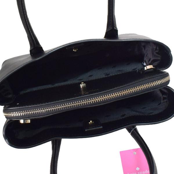 ケイトスペード バッグ katespade サフィアーノレザー ロゴ ミディアム コンパートメント サッチェル 2WAY クロスボディ 斜め掛け ショルダー ハンドバッグ ブラック K5102