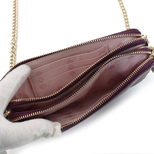 ケイトスペード バッグ katespade レザー マルゴー ダブルジップ ミニ クロスボディー 2WAY 斜めがけ ショルダー クラッチ ディープチェリー PWRU7132_4