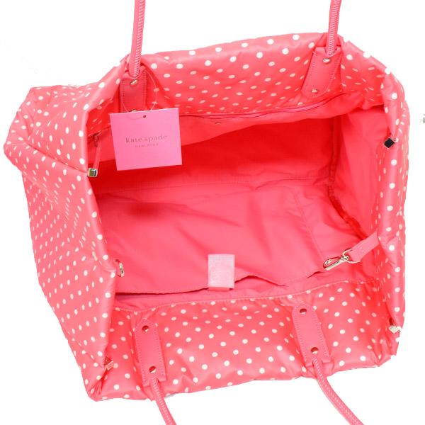 ケイトスペード バッグ katespade ベビーバッグ エコバッグ ナイロン ドット 水玉 ロゴ ラージ トート バッグ ピーチメルバマルチ PXR00369_5