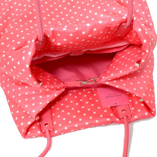 ケイトスペード バッグ katespade ベビーバッグ エコバッグ ナイロン ドット 水玉 ロゴ ラージ トート バッグ ピーチメルバマルチ PXR00369_4