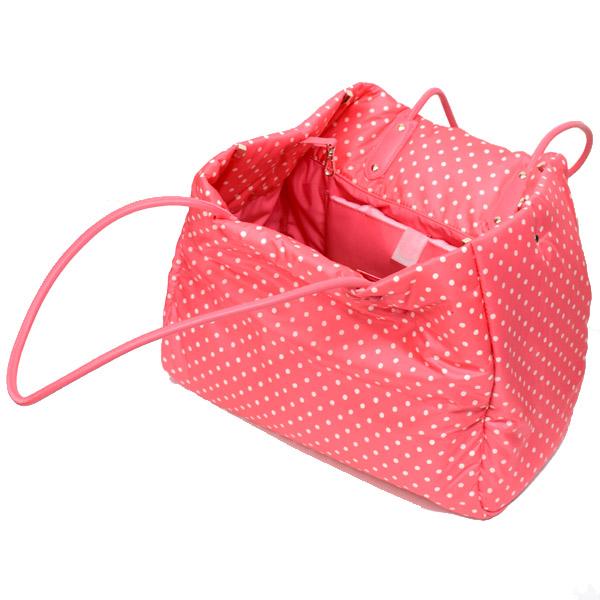 ケイトスペード バッグ katespade ベビーバッグ エコバッグ ナイロン ドット 水玉 ロゴ ラージ トート バッグ ピーチメルバマルチ PXR00369_1