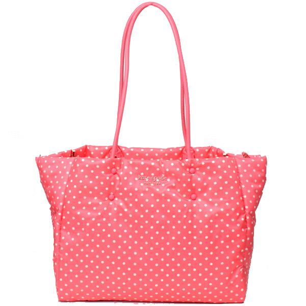 ケイトスペード バッグ katespade ベビーバッグ エコバッグ ナイロン ドット 水玉 ロゴ ラージ トート バッグ ピーチメルバマルチ PXR00369_3