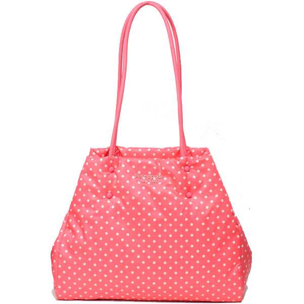 ケイトスペード バッグ katespade ナイロン ドット 水玉 ロゴ ラージ トート バッグ ピーチメルバマルチ PXR00369の通販は
