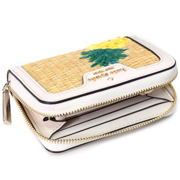 財布 kate spade ケイトスペード 財布 katespade ストロー レザー パイナップル