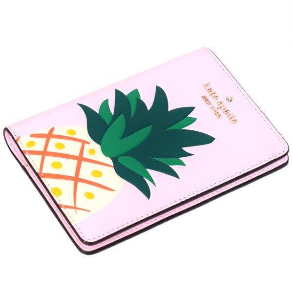 ケイトスペード パスポートケース katespade レザー アザー コラーダ パイナップル 二つ折り パスケース パスポート ホルダー  ピンクマル｜au PAY マーケット