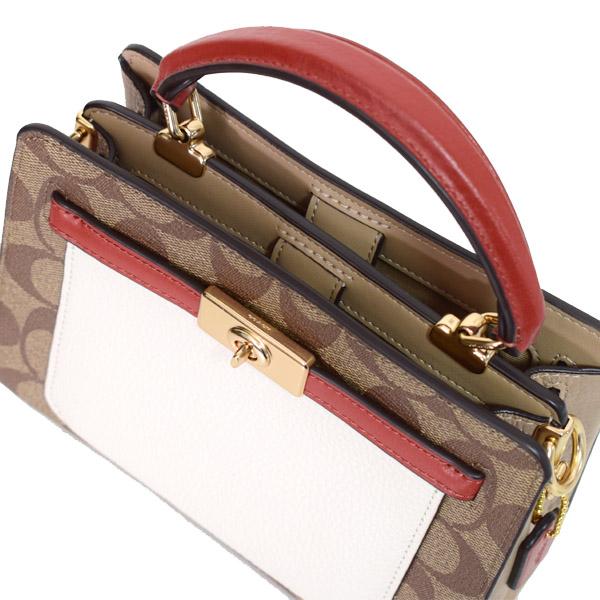 コーチ バッグ COACH コーティングキャンバス レザー シグネチャー ミニ レーン ハンドル クロスボディ 斜め掛け 2WAY ショルダー ハンドバッグ カーキチャークマルチ C8318 コーチ バッグ COACH コーティングキャンバス レザー シグネチャー