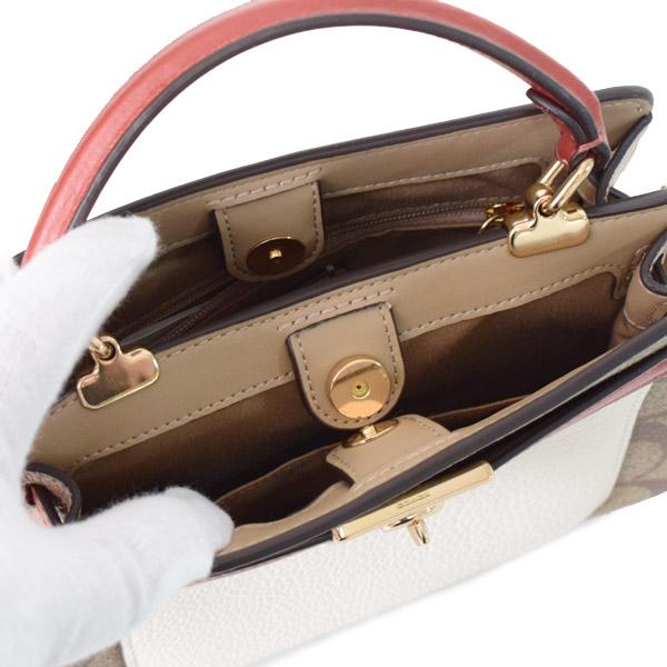 コーチ バッグ COACH コーティングキャンバス レザー シグネチャー ミニ レーン ハンドル クロスボディ 斜め掛け 2WAY ショルダー ハンドバッグ カーキチャークマルチ C8318_5