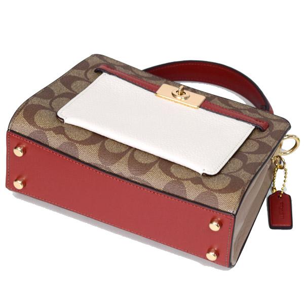 コーチ バッグ COACH コーティングキャンバス レザー シグネチャー ミニ レーン ハンドル クロスボディ 斜め掛け 2WAY ショルダー ハンドバッグ カーキチャークマルチ C8318_2