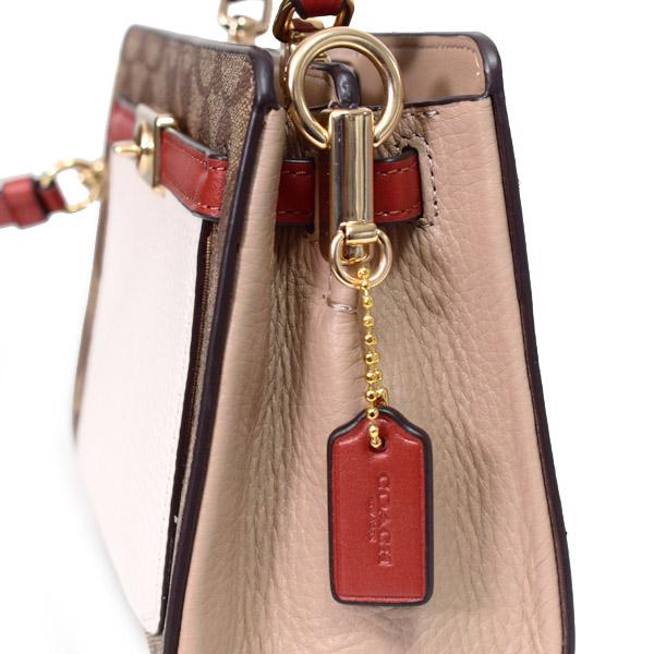 コーチ バッグ COACH コーティングキャンバス レザー シグネチャー ミニ レーン ハンドル クロスボディ 斜め掛け 2WAY ショルダー ハンドバッグ カーキチャークマルチ C8318_3