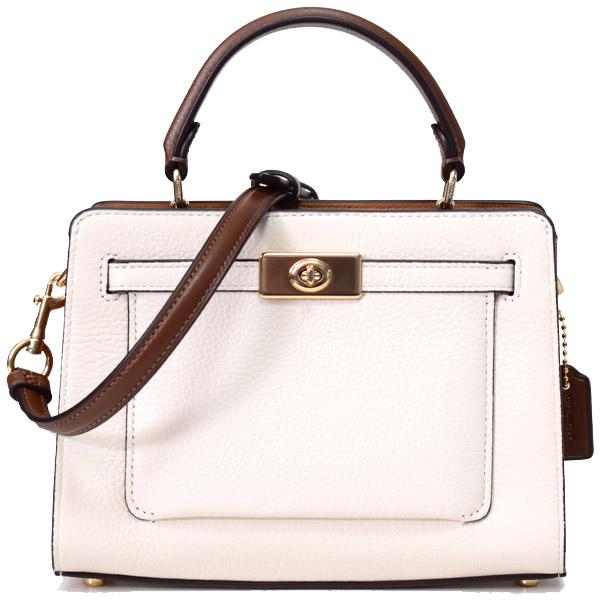 コーチ バッグ COACH レザー ミニ レーン ハンドル クロスボディ 斜め掛け 2WAY ショルダー ハンドバッグ チャーク×ペニーマルチ C8319
