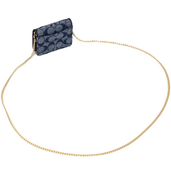 コーチ 財布 COACH シャンブレー デニム シグネチャー チェーン