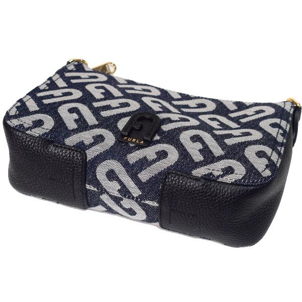 美品✨ FURLA フルラ ショルダーバッグ クロスボディ 斜め掛け レザー フルラ バッグ FURLA デニム レザー モノグラム クロスボディ 斜めがけ