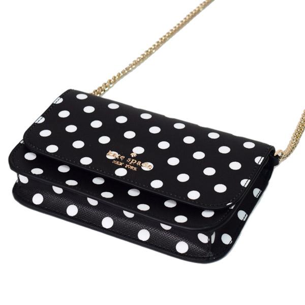 ケイトスペード バッグ katespade レザー ドット 水玉 ロゴ スモール フラップ クロスボディ 2way クラッチ 斜めがけ チェーン ショルダーバッグ ブラックマルチ K7235 ケイトスペード バッグ katespade レザー ドット 水玉 ロゴ スモール