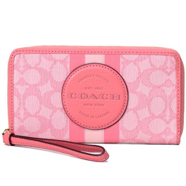 コーチ 財布 COACH ジャガード ぺブルレザー シグネチャー デンプシー ストライプ ロゴ パッチ ラージ iPhone スマホ フォン ウォレット リストレット 財布 タフィー C9073