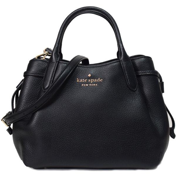 ケイトスペード バッグ katespade ぺブルレザー ダンプリン ロゴ スモール コンパートメント サッチェル 2WAY クロスボディ 斜め掛け ショルダー ハンドバッグ ブラック K8135
