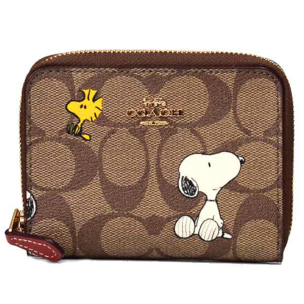 新品★スヌーピーコラボ【COACH】折り畳み財布 ウッドストック PEANUTS