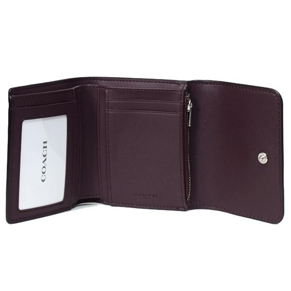 コーチ 財布 COACH コーティングキャンバス レザー シグネチャー スモール トリフォールド コンパクト 三つ折り財布 グラファイト×ブラック CE930 コーチ 財布 COACH コーティングキャンバス レザー シグネチャー