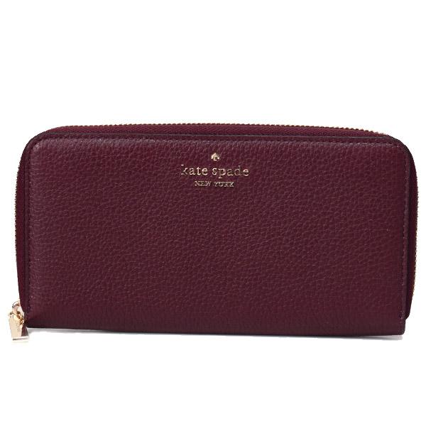 ケイトスペード 財布 katespade レザー レイラ ラージ コンチネンタル ジップ アラウンド 長財布 チェリーウッド WLR00392
