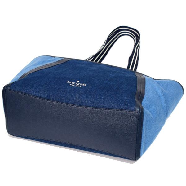 ケイトスペード バッグ katespade デニム レザー カラーブロック 
