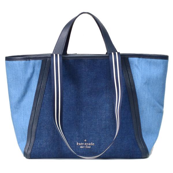 ケイトスペード バッグ katespade デニム レザー カラーブロック 