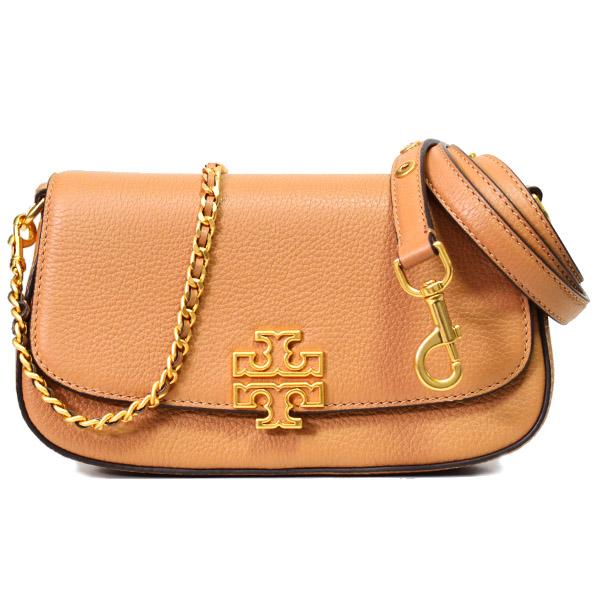 トリーバーチ バッグ TORY BURCH ぺブルレザー ブリテン コンバーチブル 2way フラップ チェーン ショルダー 斜めがけ クロスボディ バッグ ティラミス 138772