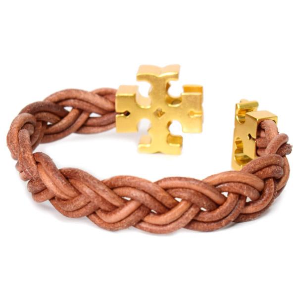 トリーバーチ ブレスレット TORY BURCH レザー メタル ロゴ 編み込み フィッシャーマン レザー ジュエリー ブレスレット バングル ロールドゴールド×バケッタ 135296_4