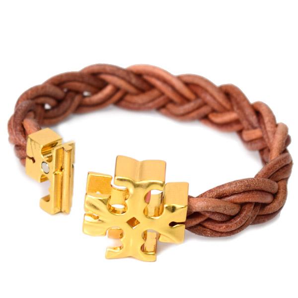 トリーバーチ ブレスレット TORY BURCH レザー メタル ロゴ 編み込み フィッシャーマン レザー ジュエリー ブレスレット バングル ロールドゴールド×バケッタ 135296_2