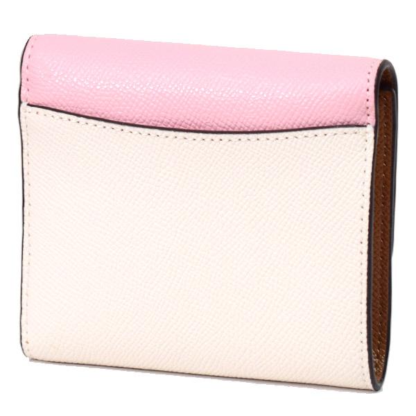 COACH コーチ 財布 レザー スモールウォレット 三つ折り財布 ピンク