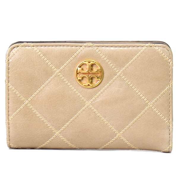 トリーバーチ 財布 TORY BURCH レザー キルティング ウィラ ミディアム スリム 二つ折り財布 アーモンドフラワー 143909｜au  PAY マーケット