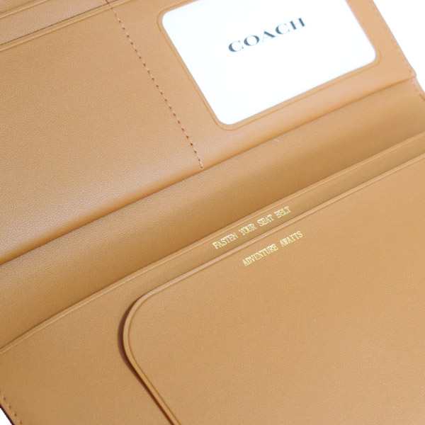 コーチ 長財布 COACH コーティングキャンバス レザー