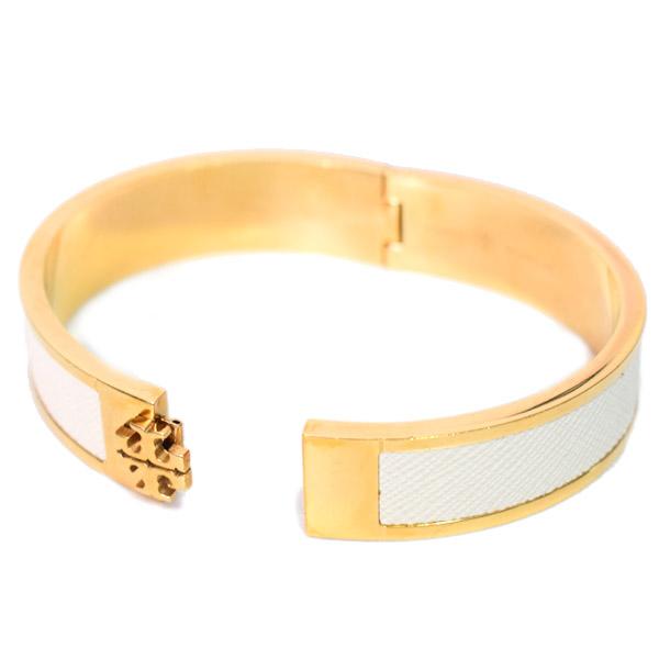トリーバーチ バングル TORY BURCH メタル レザー インレイ カフ ロゴ 