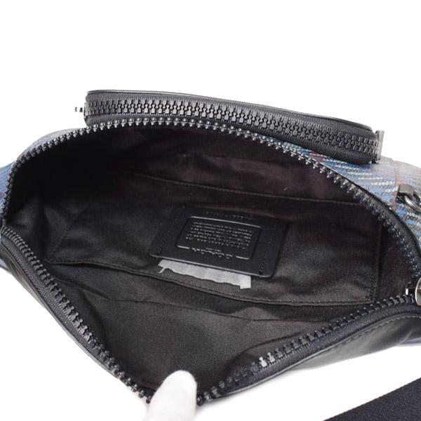 コーチ バッグ COACH レザー チェック ロゴ トラック ベルトバッグ 2way ワンショルダー バックパック ウエスト ボディバッグ ミッドナイトネイビーマルチ CH109_3