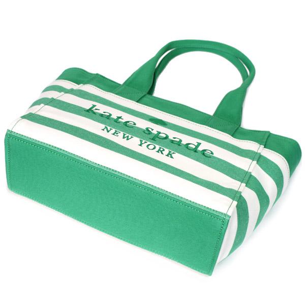 ケイトスペード バッグ katespade キャンバストート ボーダー ロゴ ラージ トート バッグ グリーンビーン KB695_2