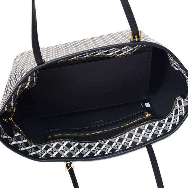 トリーバーチ バッグ TORY BURCH レザー ロゴ トップ ジップ トートバッグ ブラックゲオロゴオールオーバー 143364_4