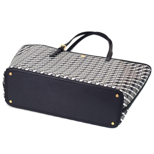 トリーバーチ バッグ TORY BURCH レザー ロゴ トップ ジップ トートバッグ ブラックゲオロゴオールオーバー 143364_3