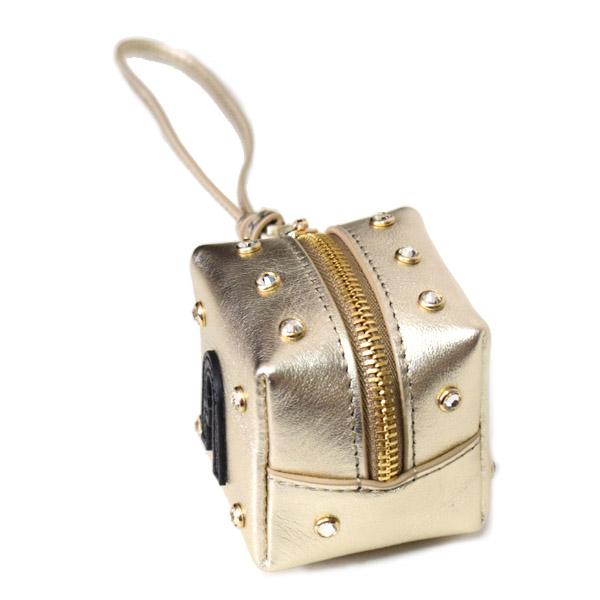 フルラ コインケース FURLA レザー ストーン スタッズ ロゴ ジップ