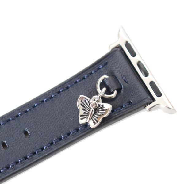 コーチ アップルウォッチ 替えベルト COACH レザー 蝶々 バタフライ チャーム アップルウォッチ applewatch 替えベルト ストラップ ウォッチ 腕時計 ネイビー 14700119_1