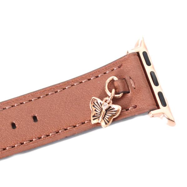 コーチ アップルウォッチ 替えベルト COACH レザー 蝶々 バタフライ チャーム アップルウォッチ applewatch 替えベルト ストラップ ウォッチ 腕時計 ブラウン 14700117_1